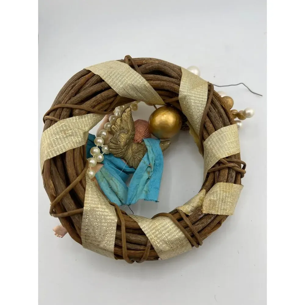 Set Of 3 Angel Wreaths 90s Vintage Pink Blue‎ Cherubs